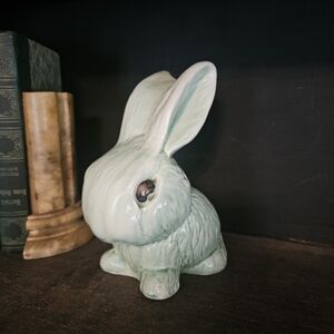 Vintage Sylvac Green Snub Nose Bunny Rabbit #1067